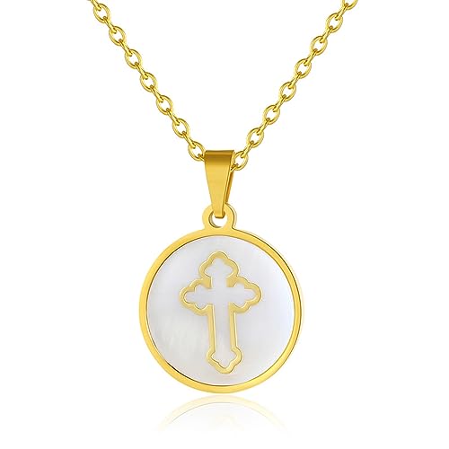 RVHAOODI Accessoires für Männer und Frauen Juwely Shell Cross Anhänger Mode Persönlichkeit Cross Anhänger Halskette Hochzeit Jubiläum, Valentinstag, Weihnachtsgeburtstag Geschenk von RVHAOODI