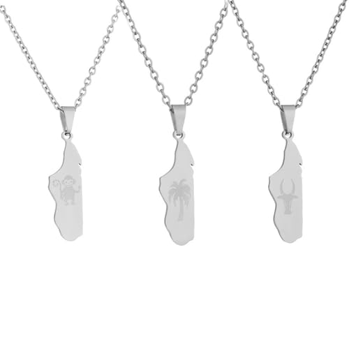 RVHAOODI Accessoires für Männer und Frauen Madagaskar Karte Halskette Unisex Pendelleuchter Accessoires Hochzeitstag, Valentinstag, Weihnachtsgeburtstag Geschenk von RVHAOODI