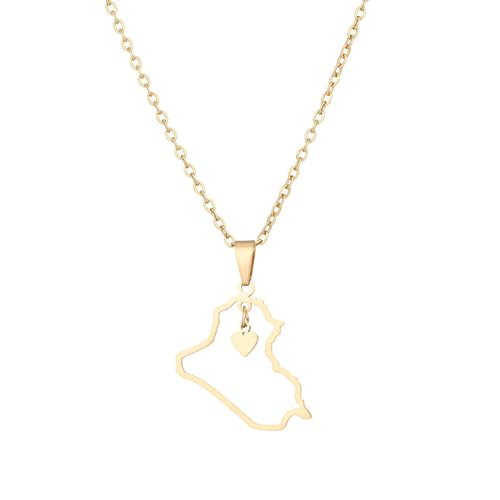 RVHAOODI Accessoires für Männer und Frauen herzgeformtes Kreuz des Irak -Kartens Anhänger Halskette Feminine Collarbone Kette Hochzeitstag, Valentinstag, Weihnachtsgeburtstag Geschenk von RVHAOODI