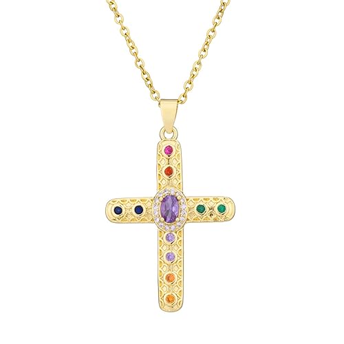 RVHAOODI Accessoires für Männer und Frauen überqueren Halskette Europäische und amerikanische Vintage -Kette Halskette Beliebtes Accessoires Hochzeitstag, Valentinstag, Weihnachtsgeburtstag Geschenk von RVHAOODI