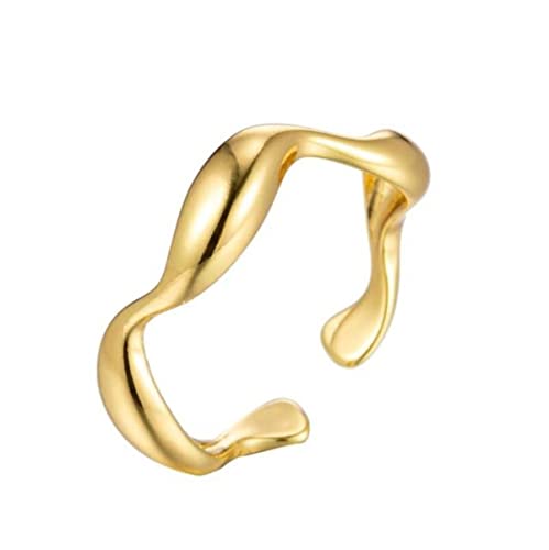 RVHAOODI All-Match-Schmuck Geometrische einfache Ringins weibliche kalte Wind Retro Wassertropfen unregelmäßige Öffnung Damen Rin von RVHAOODI