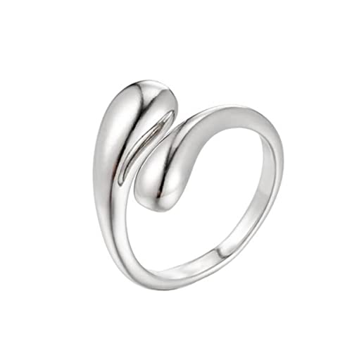 RVHAOODI All-Match-Schmuck Geometrische einfache Ringins weibliche kalte Wind Retro Wassertropfen unregelmäßige Öffnung Damen Rin von RVHAOODI