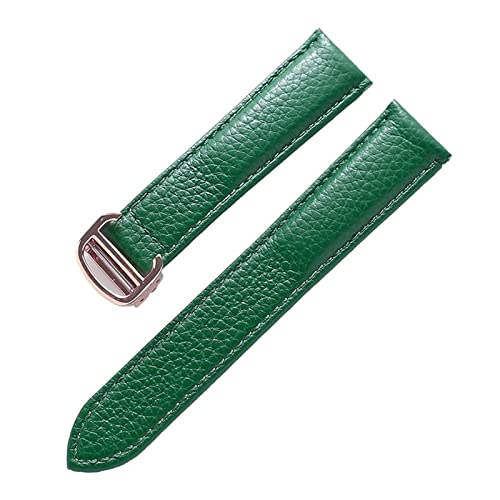 RVHAOODI Band Tank Solo Men Lady Deployant Clasp Strap Leather Soft Bracelet Belt 23mm (Color : Black-Silver, Size : 17mm) von RVHAOODI