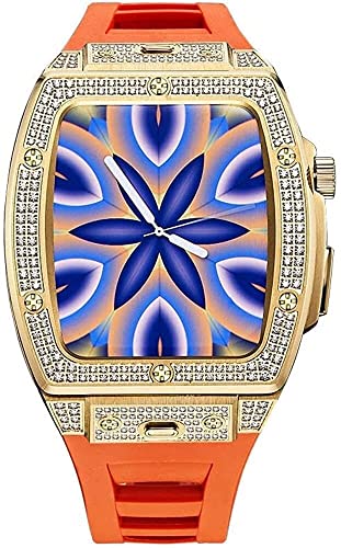 RVHAOODI Bling Diamond Watch Cover Case Modification Kit ， für 45 mm 44 mm Gummi -Gurtschmuckmetall -Hülle Frauen ， für iwatch SE 8 7 6 4 5 4 Ersatzband von RVHAOODI