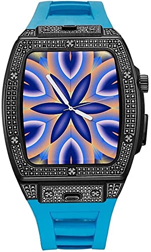 RVHAOODI Bling Diamond Watch Cover Case Modification Kit ， für 45 mm 44 mm Gummi -Gurtschmuckmetall -Hülle Frauen ， für iwatch SE 8 7 6 4 5 4 Ersatzband von RVHAOODI