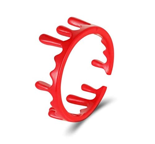 RVHAOODI Blutend schwarzer Ring Halloween lustiger Schmuck gruselige Blutfleckenring für Frauen Persönlichkeit Dunkelblutig verstellbarer Öffnungsring von RVHAOODI