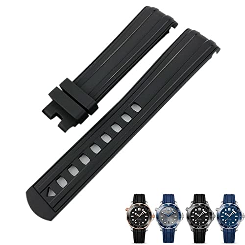 RVHAOODI Bracelet de montre en caoutchouc FKM 20 mm pour Omega 300 AT150 Noir Bleu Vert Plongée Bracelet souple étanche von RVHAOODI