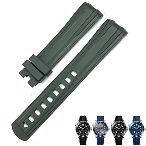 RVHAOODI Bracelet de montre en caoutchouc FKM 20 mm pour Omega 300 AT150 Noir Bleu Vert Plongée Bracelet souple étanche von RVHAOODI
