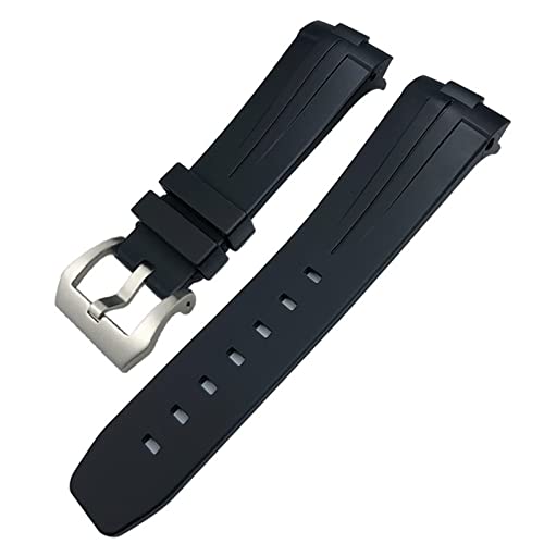 RVHAOODI Bracelet de montre en caoutchouc de silicone souple pour PAM00111/441 Bracelet étanche avec boucle papillon 24 mm Noir Vert von RVHAOODI