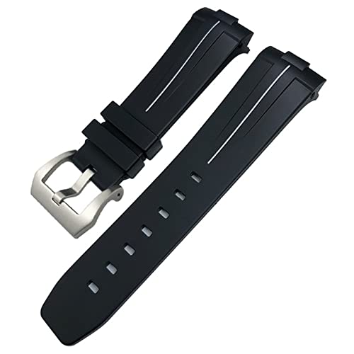 RVHAOODI Bracelet de montre en caoutchouc de silicone souple pour PAM00111/441 Bracelet étanche avec boucle papillon 24 mm Noir Vert von RVHAOODI