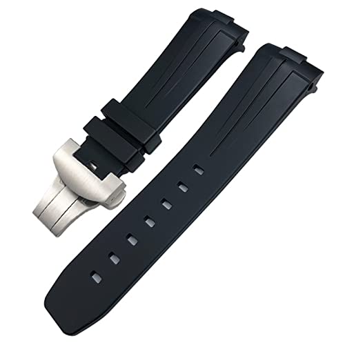 RVHAOODI Bracelet de montre en caoutchouc de silicone souple pour PAM00111/441 Bracelet étanche avec boucle papillon 24 mm Noir Vert RVHAOODI Bracelet de montre en caoutchouc de silicone souple pour PAM00111/441 Bracelet étanche avec boucle papillon 24 mm Noir Vert von RVHAOODI