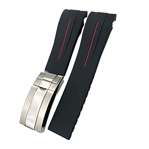 RVHAOODI Bracelet de montre en caoutchouc étanche pour Deep Sea-Dweller Submariner 41 mm Noir Rouge Bleu 21 mm 22 mm von RVHAOODI