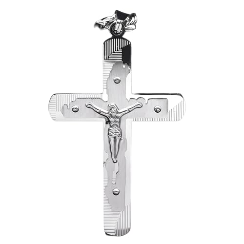 RVHAOODI Christliche Kruzifix Halskette Männer, Religion Kreuz Halskette mit Jesus darauf - Hip Hop Crucifix Anhänger für Menschen, Jesus Cross Halskette für Weihnachten Thanksgiving von RVHAOODI