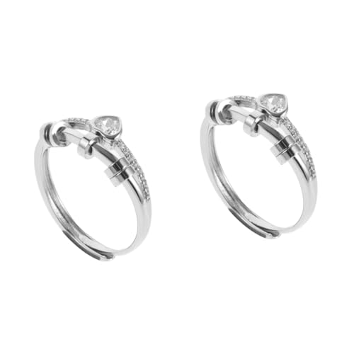 RVHAOODI Diamond Wolfram Finger Nuticles für Herzkette sperrig Anhänger Dekorative Zappel Gold Nase Frauen Ringe Ladies Trendy Ring Silber Schmuck von RVHAOODI