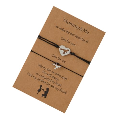 RVHAOODI Dinosaurier Muttertag Armband Set Mutter Kinder Matching Kabelarmbänder stilvolles Geschenk von RVHAOODI