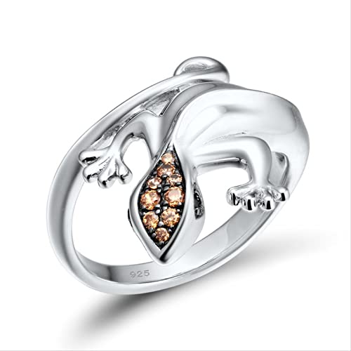 RVHAOODI Echsenring für Frauen schillernden Champagner Kubikzirkonia Ring Ring Chic Schmuck Schmuck von RVHAOODI