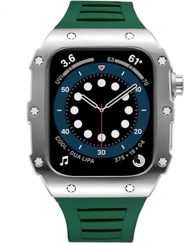 RVHAOODI Edelstahl -Uhr -Armband und Silikon für Serie 8, 7, 6, 5, 4, SE, 45 mm, 44 mm, Ersatzzubehör für Männer und Frauen von RVHAOODI