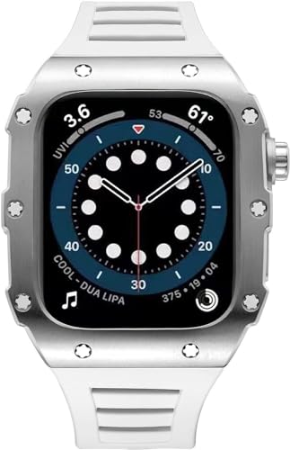 RVHAOODI Edelstahl -Uhr -Armband und Silikon für Serie 8, 7, 6, 5, 4, SE, 45 mm, 44 mm, Ersatzzubehör für Männer und Frauen von RVHAOODI