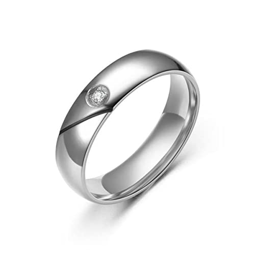 RVHAOODI Edelstahlpaar Ringe Silber Farbe Zirkon Ring für Frauen Verlobungsringe Schmuck anillo von RVHAOODI