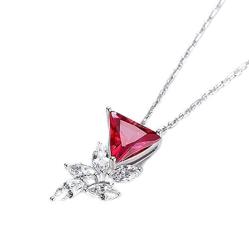 RVHAOODI Edelstein -Anhänger -Halsketten für Frauen Hochzeit Engagement feinen Schmuck von RVHAOODI