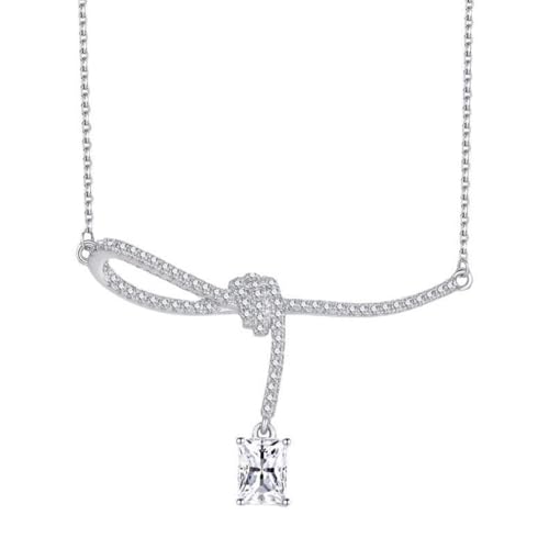 RVHAOODI Einfache 1CT Moissanit Halskette für Frauen strahlend geschnitten D Farb Labor erstellt Anhänger Perfekt für tägliche Wear -Partys Hochzeit von RVHAOODI