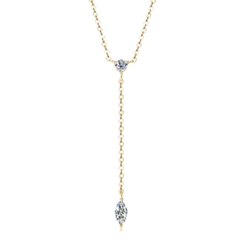 RVHAOODI Einfache Moissanit -Halskette für Frauen und Farblabor erstellt Anhänger Perfekt für tägliche Wear -Partys Hochzeit von RVHAOODI