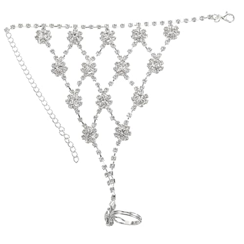 RVHAOODI Einzigartiges gotisches Finger -Strass -Ringkettenarmband für Frauen Mode Accessoire Schmuck von RVHAOODI