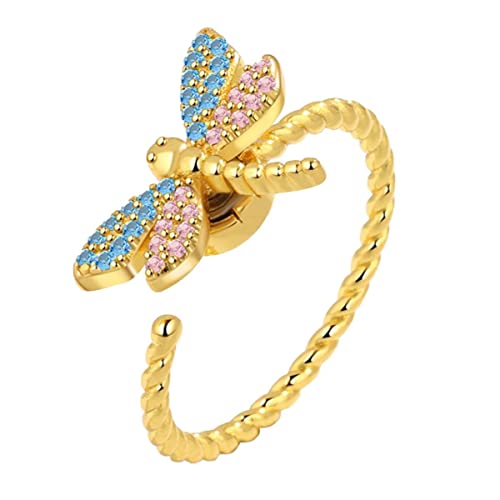 RVHAOODI Frauen Dragonfly Spins Ring für Frauen Hochzeit Engagement Party Mode Charme Schmuck Schmuck von RVHAOODI