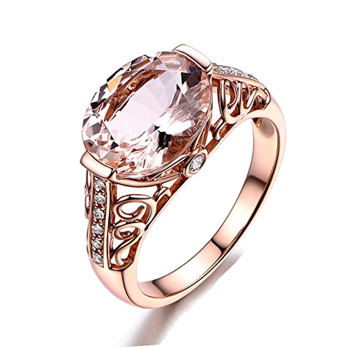 RVHAOODI Frauen Modeschmuck Damen Ring Ruby Party Brown Zirkon eingebaut exquisites Ornamente Geburtstag Jubiläum von RVHAOODI