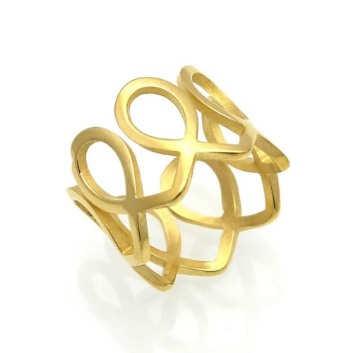 RVHAOODI Frauen Ringe Edelstahl Band Statement Cocktail Mid Finger Ring Farbe Mode Schmuck Anel Anel von RVHAOODI
