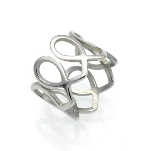 RVHAOODI Frauen Ringe Edelstahl Band Statement Cocktail Mid Finger Ring Farbe Mode Schmuck Anel Anel von RVHAOODI