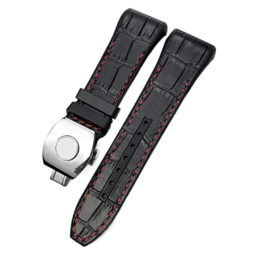 RVHAOODI Für Franck Muller Watch Armband 28mm Silikon Kuhkuh Haut Nylon Uhr Faltschleifenbuch für Männer Armband von RVHAOODI