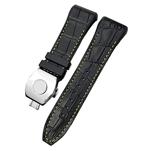 RVHAOODI Für Franck Muller Watch Armband 28mm Silikon Kuhkuh Haut Nylon Uhr Faltschleifenbuch für Männer Armband von RVHAOODI