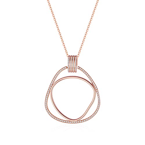 RVHAOODI Geometrische Form Eingelegtes kubisches ia Halskammern Bankett Mode exquisit und elegantes Halsklopfen handgefertigt (Metallfarbe: Rose) von RVHAOODI