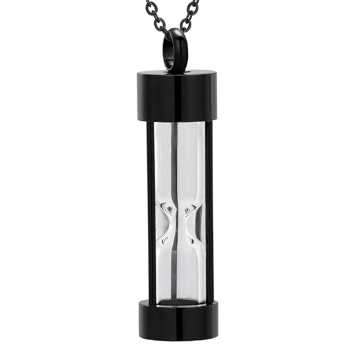 RVHAOODI HOGGLASS GLASSBREISE HEUMGE JUDELY Urn Halskette Gedenkgeschenk - Aschehalter Cremation Keepsake Schmuck für Anhänger - Black - Black von RVHAOODI