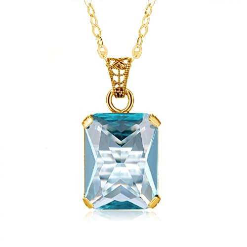 RVHAOODI Halskette Anhänger 24k Farbe Türkis Sterling Silber Anhänger rein handgefertigtes antioxidantes Schmuck Geburtstag Geschenk von RVHAOODI