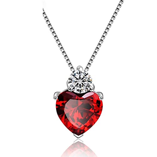 RVHAOODI Halsketten Anhänger herzförmige Anhänger Halskette Frauen Hochzeit Schmuck Halskette Schmuckkettenketten Halsketten für Frauen Lange Halsketten handgefertigt (Länge: 45 cm plus 5 cm) von RVHAOODI