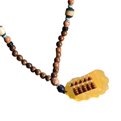 RVHAOODI Hippie -Halskette für Frauen und Männer, Friedenshänger Halskette Boho ästhetische Quasten Vintage Holzperlen Böhmen -Pulloverkette, lange Halskette für Frauen Boho, Grunge von RVHAOODI
