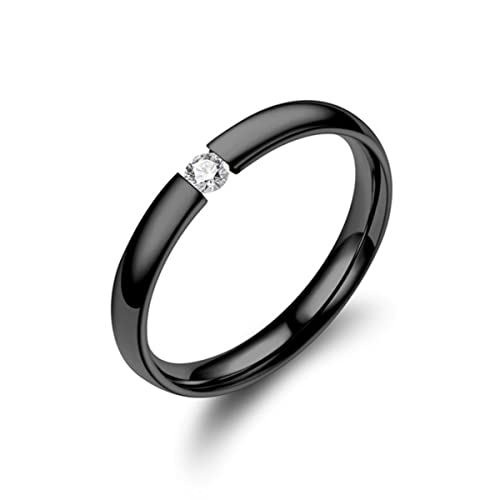 RVHAOODI Kristall Zirkon Ring süßer kleiner silberne Rosenfinger Ring Frauen Engagement Engagement Einfacher Ringmodeschmuck von RVHAOODI