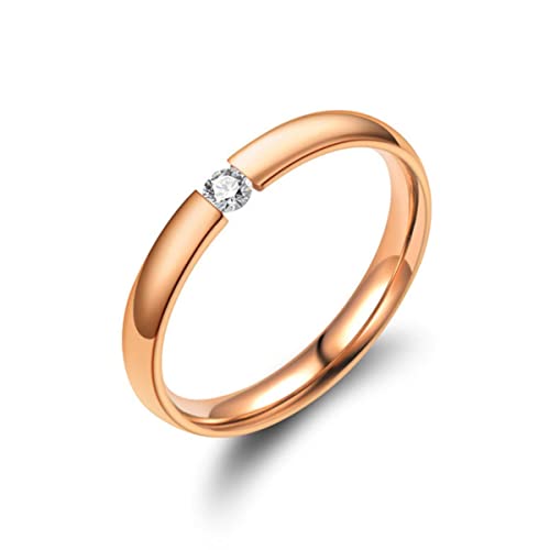RVHAOODI Kristall Zirkon Ring süßer kleiner silberne Rosenfinger Ring Frauen Engagement Engagement Einfacher Ringmodeschmuck von RVHAOODI