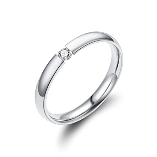RVHAOODI Kristall Zirkon Ring süßer kleiner silberne Rosenfinger Ring Frauen Engagement Engagement Einfacher Ringmodeschmuck von RVHAOODI