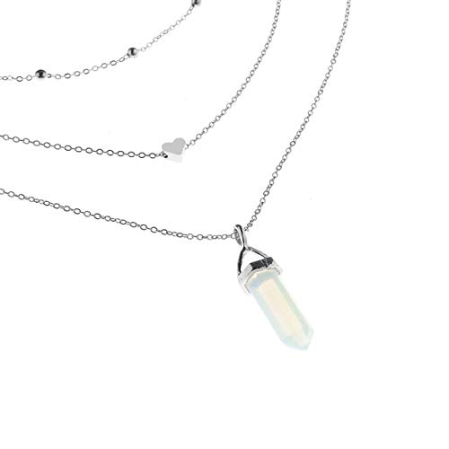 RVHAOODI Kristallanhänger Halskette Set für Frauen 3pcs Verstellbarer Halskragen Mini Liebe Halskette Schmuck von RVHAOODI