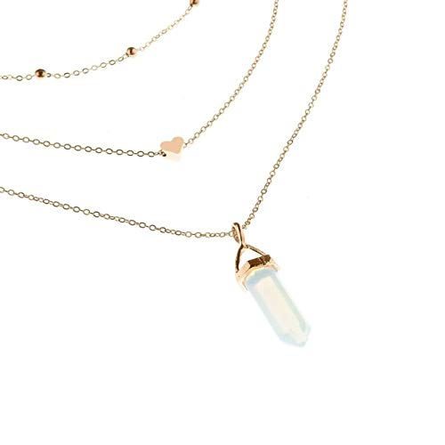 RVHAOODI Kristallanhänger Halskette Set für Frauen 3pcs Verstellbarer Halskragen Mini Liebe Halskette Schmuck von RVHAOODI