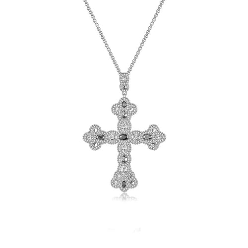 RVHAOODI Kristallkreuz -Anhänger Halskette für Frauen, Vintage natürliche Kristallketten Halskette mit Moissanit, Mode Weihnachtsschmuckgeschenk für sie RVHAOODI Kristallkreuz -Anhänger Halskette für Frauen, Vintage natürliche Kristallketten Halskette mit Moissanit, Mode Weihnachtsschmuckgeschenk für sie von RVHAOODI