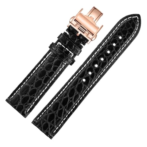 RVHAOODI Krokodil Uhrenband kompatibel mit Master L2 L3 L4 L2.628 L2.673 Gurtarmband 19 mm 21 mm 22 mm (brauner Weißgold, 19 mm) von RVHAOODI