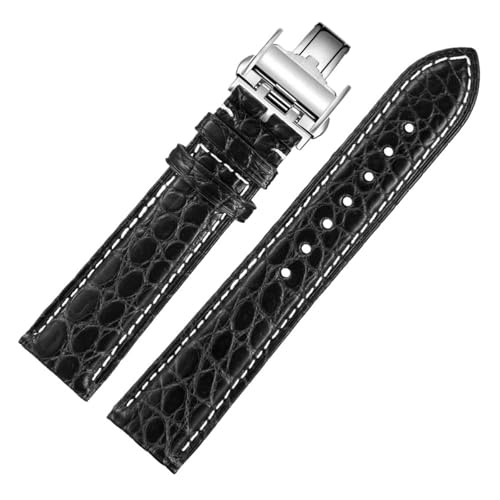 RVHAOODI Krokodil Uhrenband kompatibel mit Master L2 L3 L4 L2.628 L2.673 Gurtarmband 19 mm 21 mm 22 mm (brauner Weißgold, 19 mm) von RVHAOODI
