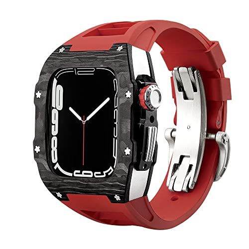 RVHAOODI Luxury Carbon Faserlegierung Hülle Gurt Set für Serie 8, 45 mm Gummiband DIY Bezel Modification Kit für iWatch 9 8 7 6 5 4 Se 44mm 45 mm RVHAOODI Luxury Carbon Faserlegierung Hülle Gurt Set für Serie 8, 45 mm Gummiband DIY Bezel Modification Kit für iWatch 9 8 7 6 5 4 Se 44mm 45 mm von RVHAOODI