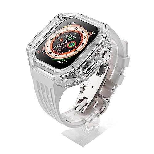 RVHAOODI Luxus -Gletscher -Uhren -Armband -Kit, transparente Uhrenkoffer, Fluorescent Watch -Gurt, für 8 49 mm Serie von RVHAOODI
