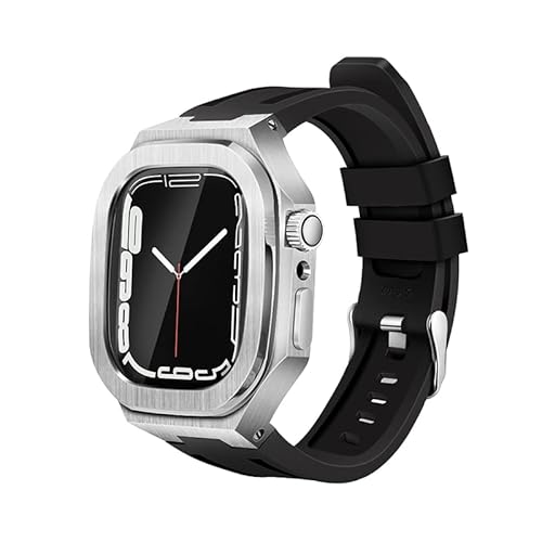 RVHAOODI Luxusmodifikation Kit Mod Metal Frame BLOEL für Bandkoffer 8 7 6 5 4 3 44mm 45mm Uhrenbandgurt für die IWatch -Serie 7 von RVHAOODI