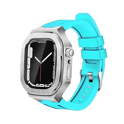 RVHAOODI Luxusmodifikation Kit Mod Metal Frame BLOEL für Bandkoffer 8 7 6 5 4 3 44mm 45mm Uhrenbandgurt für die IWatch -Serie 7 von RVHAOODI